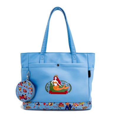 Canvas Tote Bag Sling Bag, Digtal Printing Blauwe Crossbody Bag Met Muntzak