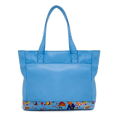 Canvas Tote Bag Sling Bag, Digtal Printing Blauwe Crossbody Bag Met Muntzak