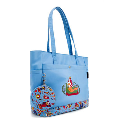 Canvas Tote Bag Sling Bag, Digtal Printing Blauwe Crossbody Bag Met Muntzak
