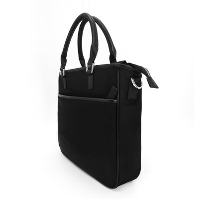 Polyesterstof gelijnd crossbody tote handtas zwart kleur multifunctioneel