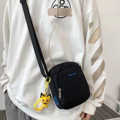 Gepersonaliseerde zwarte schouder crossbody tassen met verstelbare riem stof bekleding
