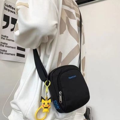 Gepersonaliseerde zwarte schouder crossbody tassen met verstelbare riem stof bekleding