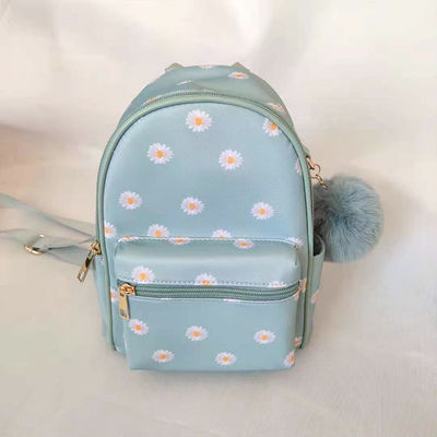 Kleine blauwe modieuze laptop tas rugzak met rits sluiting