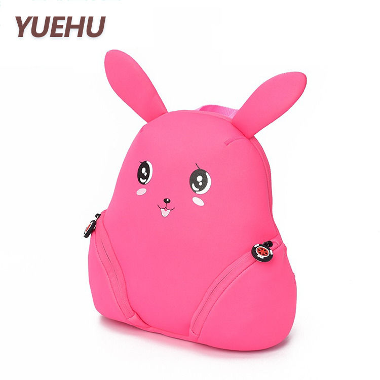 Solid Patroon Modieus Mini Rugzak, Schattig Bunny Rugzak Roze Kleur