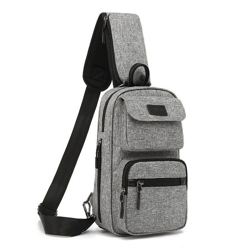 Custom Zipper Closure Casual Crossbody Bag met zwarte grijze kleur